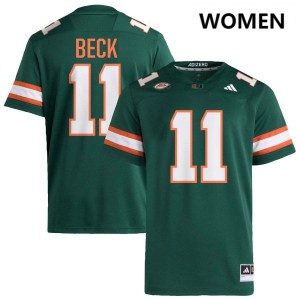 #11 Carson Beck Miami Green Women's Jersey University College Football 284918-729