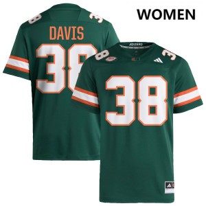 #38 Carter Davis Miami Green Women Jerseys Player College Football 143967-946