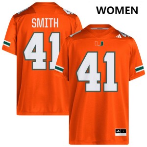 #41 Chase Smith Miami Orange Womens Jersey Player College Football 691343-313