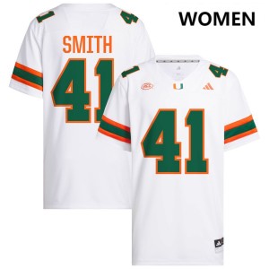 #41 Chase Smith UM White Women Jersey 2025 College Football 501552-198