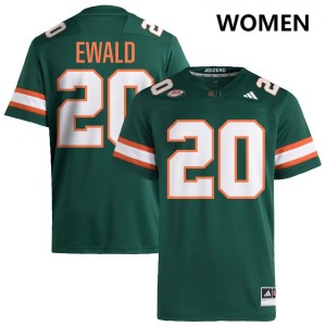 #20 Chris Ewald Jr. The U Green Womens Jersey University College Football 146523-623