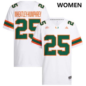 #25 Chris Wheatley-Humphrey Miami White Womens Jerseys Player College Football 435592-388