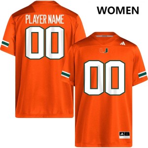 #00 Custom Miami Hurricanes Orange Women Jerseys 2025-26 College Football 367287-777
