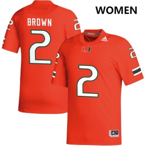 #2 Damari Brown Hurricanes Orange Womens Jerseys Player College Football 829116-694