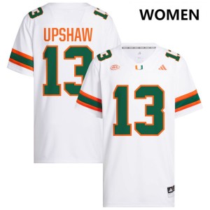 #13 Daylyn Upshaw Miami White Womens Jerseys Player College Football 889865-808