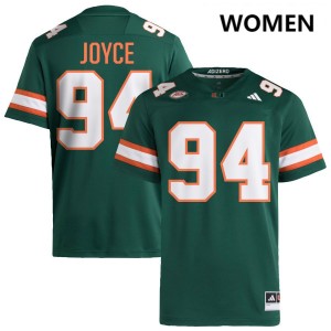 #94 Dylan Joyce University of Miami Green Women Jersey Stitched College Football 455303-843