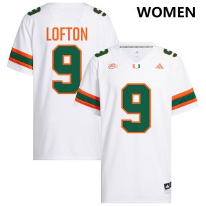#9 Elija Lofton UMiami White Women Jerseys High School College Football 968819-864