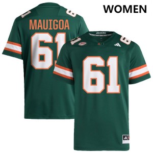 #61 Francis Mauigoa University of Miami Green Womens Jerseys 2025-26 College Football 642578-864