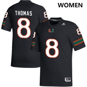 #8 Jakobe Thomas UMiami Black Women Jerseys Official College Football 190770-279