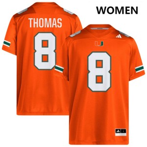 #8 Jakobe Thomas Hurricanes Orange Womens Jersey Alumni College Football 688704-224