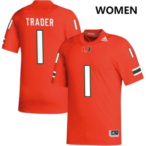 #1 Joshisa Trader University of Miami Orange Womens Jersey Embroidery College Football 986640-576