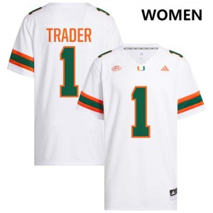 #1 Joshisa Trader Miami Hurricanes White Womens Jersey 2025-26 College Football 482480-618