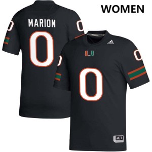 #0 Keelan Marion Hurricanes Black Women's Jerseys 2025-26 College Football 456093-444