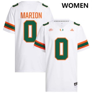 #0 Keelan Marion Miami Hurricanes White Women Jersey Stitched College Football 529507-783