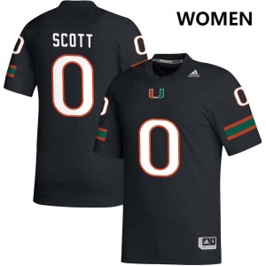 #0 Keionte Scott Miami Black Women's Jersey Official College Football 509077-566