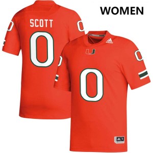 #0 Keionte Scott University of Miami Orange Women Jerseys High School College Football 723671-510