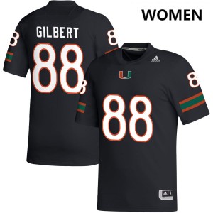 #88 Luka Gilbert Miami Black Women's Jerseys Limited College Football 919885-820