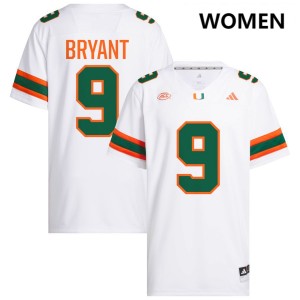 #9 Malik Bryant UM White Women's Jerseys Official College Football 931416-822
