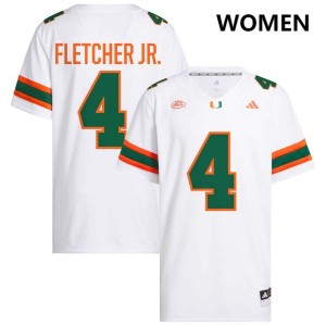 #4 Mark Fletcher Jr. The U White Women's Jerseys Official College Football 402702-460