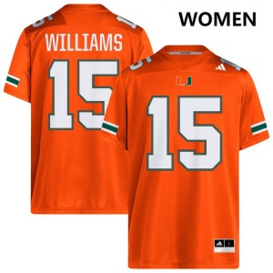 #15 Markeith Williams UMiami Orange Women Jersey Limited College Football 797673-340