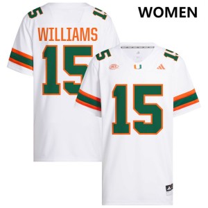 #15 Markeith Williams University of Miami White Women Jersey 2025 College Football 670477-143