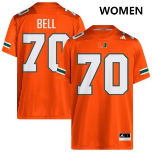 #70 Markel Bell Miami Orange Womens Jerseys 2025-26 College Football 298918-633