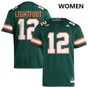 #12 Marquise Lightfoot The U Green Womens Jerseys Embroidery College Football 388097-576