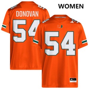 #54 Michael Donovan Miami Orange Womens Jerseys Stitched College Football 911975-168