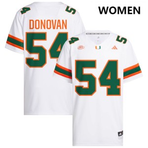#54 Michael Donovan UM White Women Jersey Limited College Football 800289-550