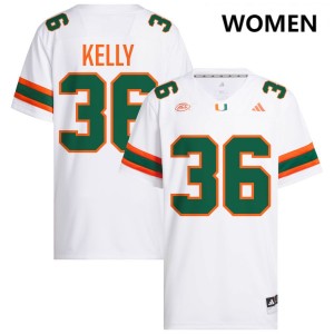 #36 Nick Kelly University of Miami White Women Jersey NCAA College Football 165968-336