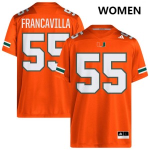 #55 Nino Francavilla The U Orange Women Jersey Alumni College Football 689191-781