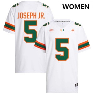 #5 Ray Ray Joseph Jr. University of Miami White Women's Jersey Replica College Football 111192-265