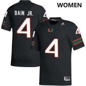 #4 Rueben Bain Jr. University of Miami Black Women's Jersey University College Football 704751-986