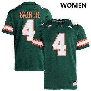 #4 Rueben Bain Jr. Miami Green Women's Jersey Player College Football 342153-589