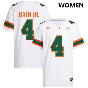#4 Rueben Bain Jr. Miami White Women Jerseys Limited College Football 857183-975