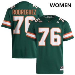 #76 Ryan Rodriguez Miami Green Womens Jersey High School College Football 218099-618