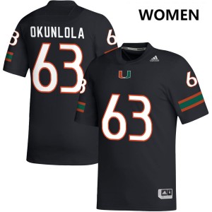 #63 Samson Okunlola Miami Hurricanes Black Women Jerseys Limited College Football 579222-627