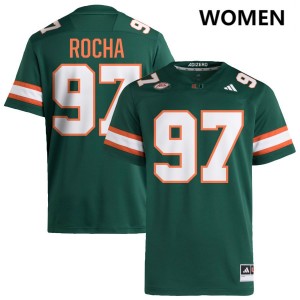 #97 Will Rocha Hurricanes Green Women's Jerseys NCAA College Football 914304-280