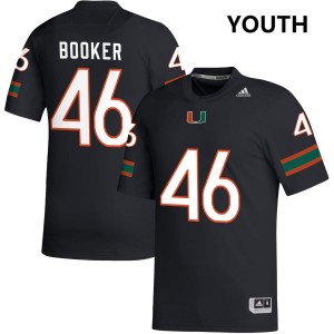 #46 Adam Booker Hurricanes Black Youth Jersey Limited College Football 474544-784