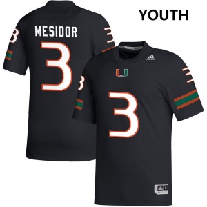#3 Akheem Mesidor Miami Black Youth Jerseys 2025-26 College Football 718676-313