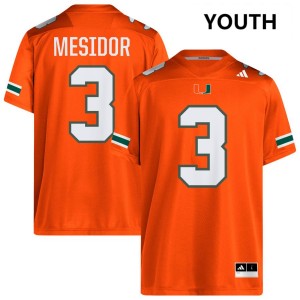 #3 Akheem Mesidor University of Miami Orange Youth Jersey 2025-26 College Football 891879-395