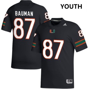#87 Alex Bauman The U Black Youth Jerseys Game College Football 959421-927