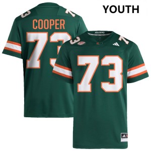#73 Anez Cooper University of Miami Green Youth Jerseys Alumni College Football 320389-344