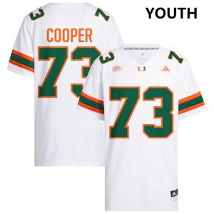 #73 Anez Cooper Miami White Youth Jerseys Replica College Football 618838-469