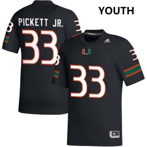 #33 Booker Pickett Jr. The U Black Youth Jersey University College Football 765060-106