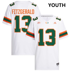 #13 Bryce Fitzgerald UMiami White Youth Jerseys Alumni College Football 289771-926