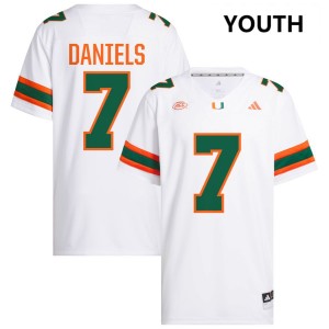 #7 CJ Daniels UMiami White Youth Jerseys Alumni College Football 381493-385