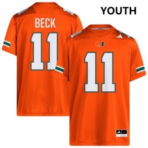 #11 Carson Beck Miami Orange Youth Jerseys University College Football 372019-742