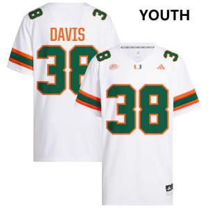 #38 Carter Davis UM White Youth Jerseys NCAA College Football 774815-515