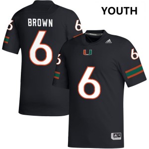 #6 CharMar Brown UMiami Black Youth Jersey Replica College Football 163929-152